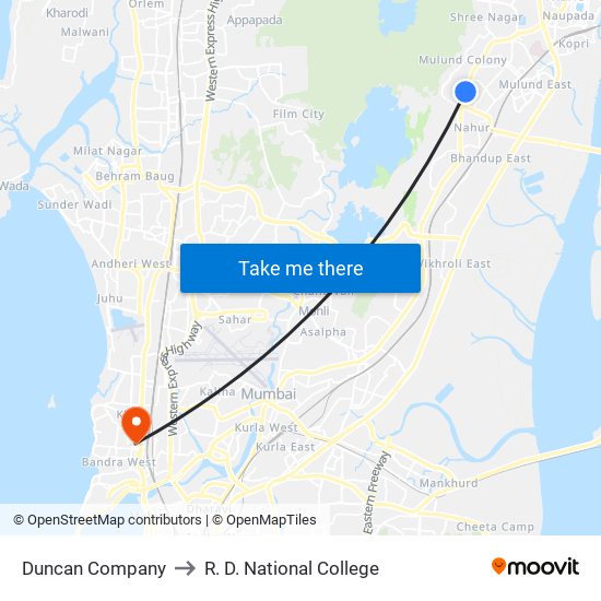 Duncan Company to R. D. National College map