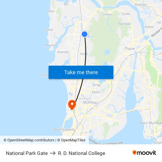 National Park Gate to R. D. National College map