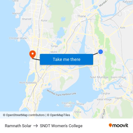 Ramnath Solar to SNDT Women's College map