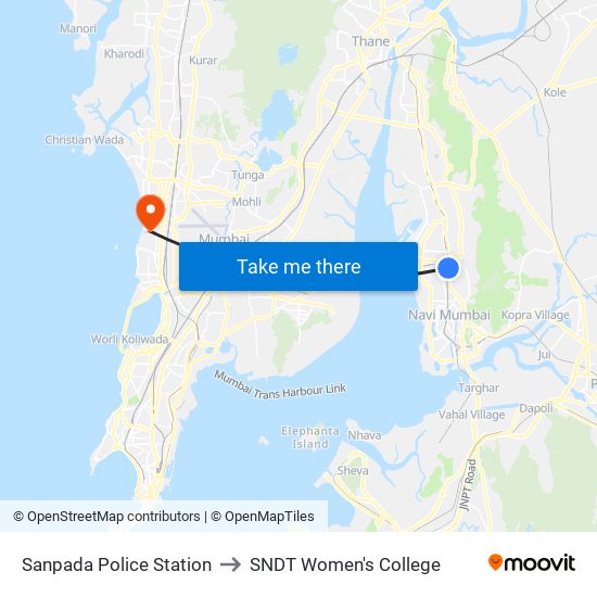 Sanpada Police Station to SNDT Women's College map