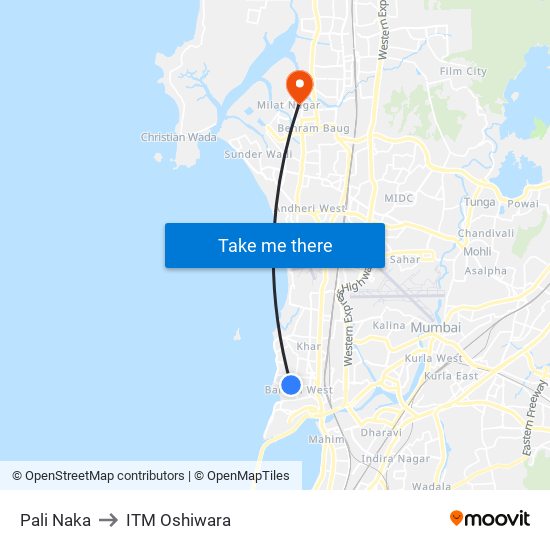 Pali Naka to ITM Oshiwara map