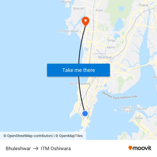 Bhuleshwar to ITM Oshiwara map