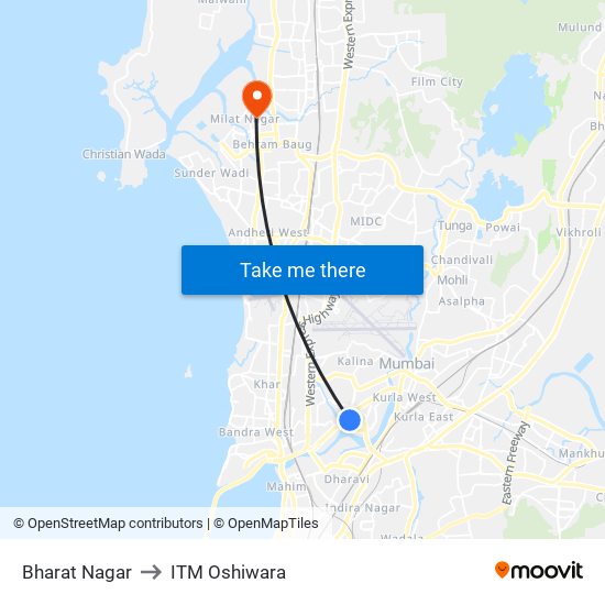 Bharat Nagar to ITM Oshiwara map