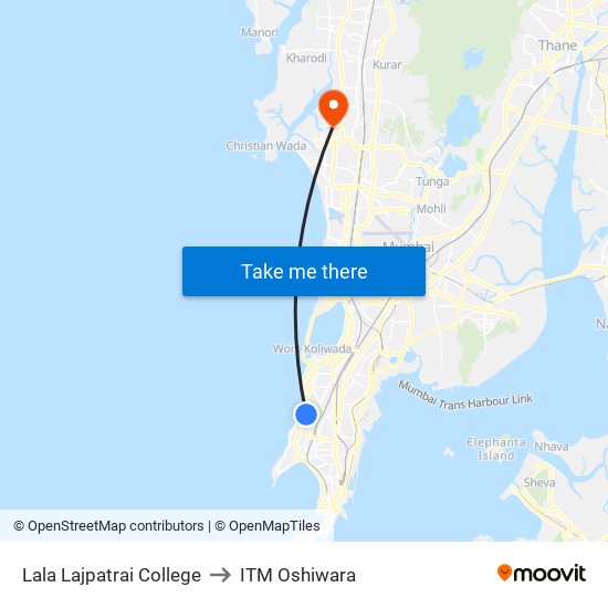 Lala Lajpatrai College to ITM Oshiwara map