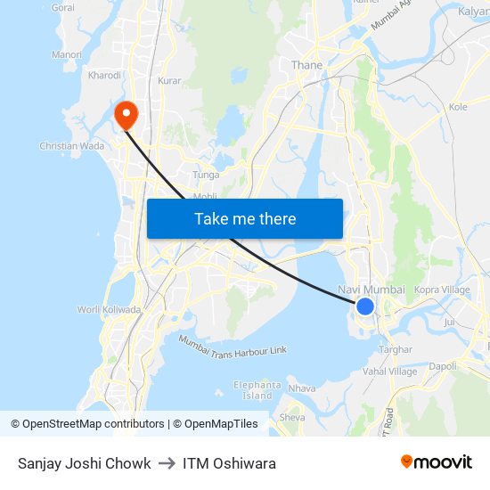 Sanjay Joshi Chowk to ITM Oshiwara map