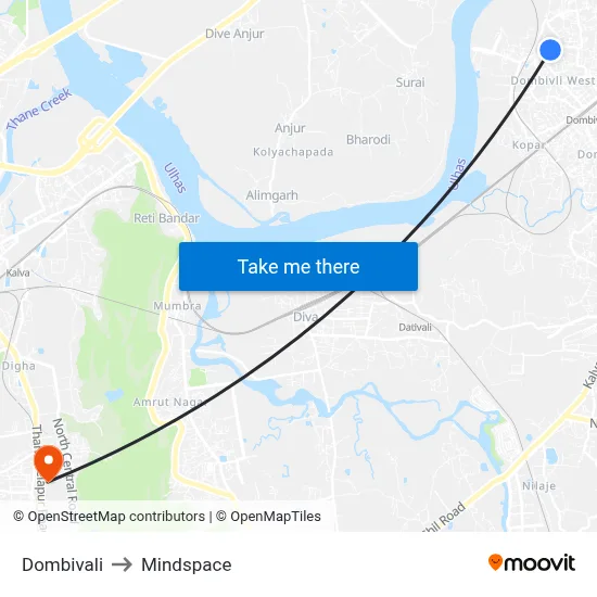 Dombivali to Mindspace map