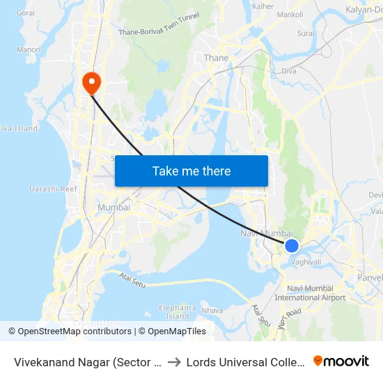 Vivekanand Nagar (Sector 5) to Lords Universal College map