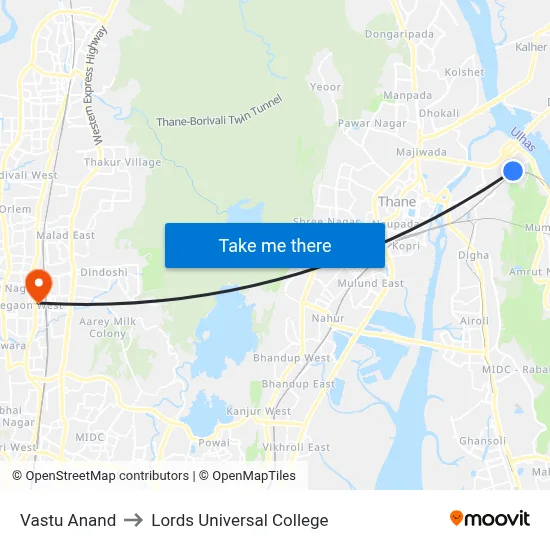 Vastu Anand to Lords Universal College map