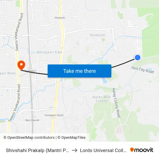 Shivshahi Prakalp (Mantri Park) to Lords Universal College map