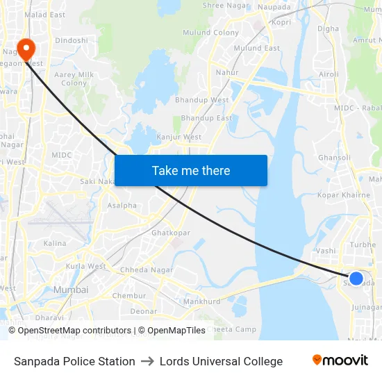 Sanpada Police Station to Lords Universal College map