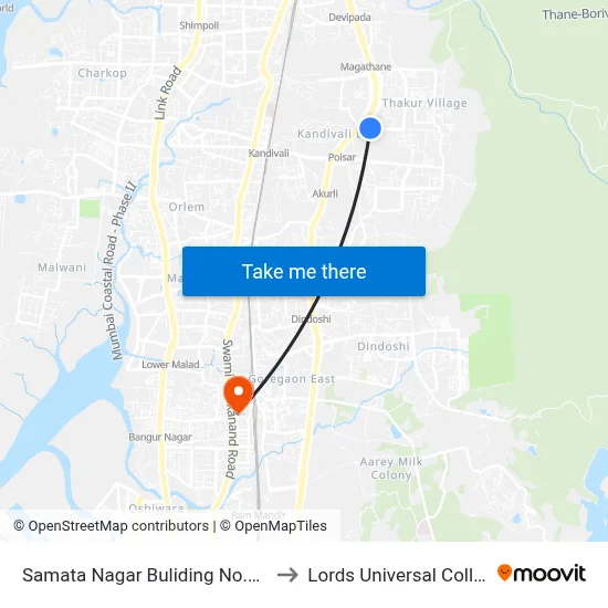 Samata Nagar Buliding No.3 & 5 to Lords Universal College map