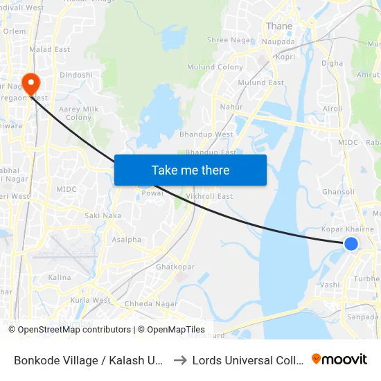Bonkode Village / Kalash Udyan to Lords Universal College map