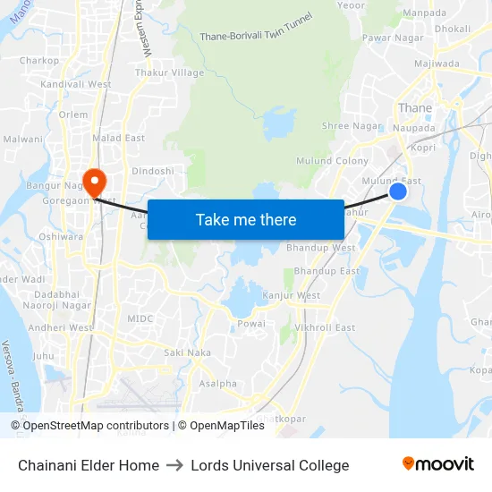 Chainani Elder Home to Lords Universal College map