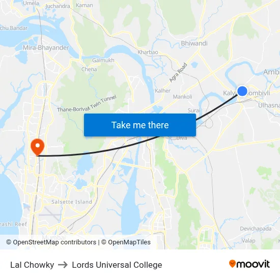 Lal Chowky to Lords Universal College map