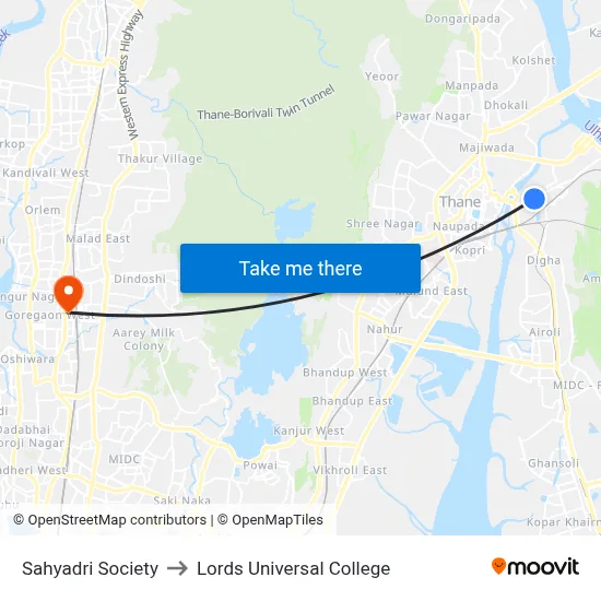 Sahyadri Society to Lords Universal College map