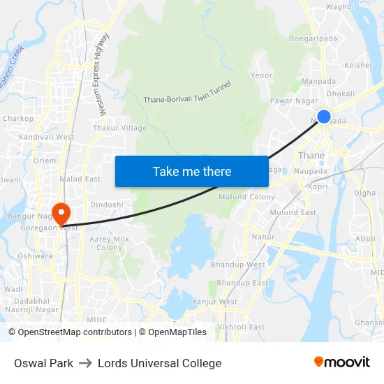 Oswal Park to Lords Universal College map