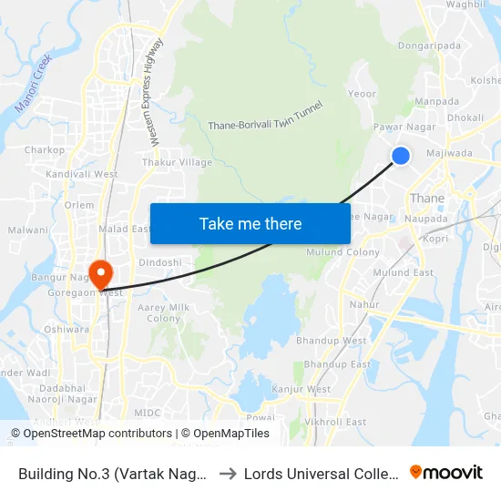 Building No.3 (Vartak Nagar) to Lords Universal College map