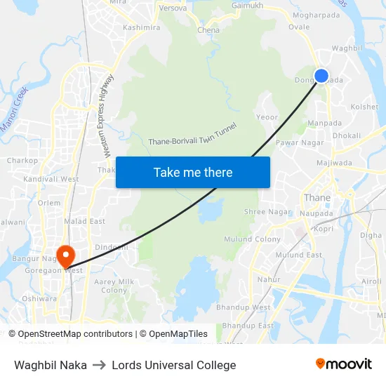 Waghbil Naka to Lords Universal College map