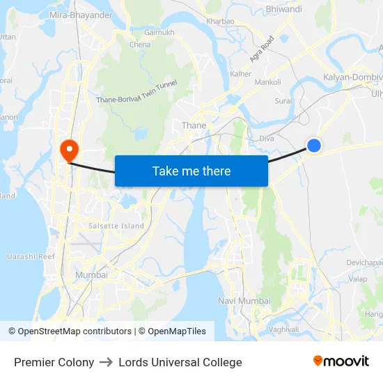 Premier Colony to Lords Universal College map