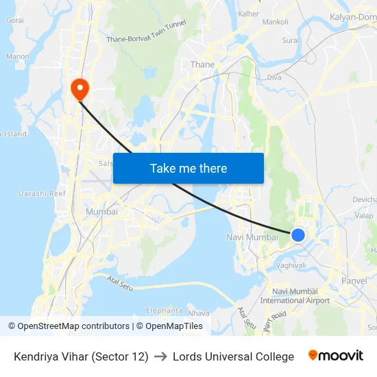 Kendriya Vihar (Sector 12) to Lords Universal College map