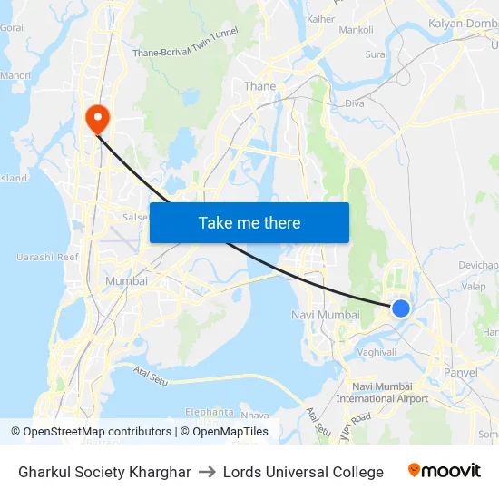 Gharkul Society Kharghar to Lords Universal College map