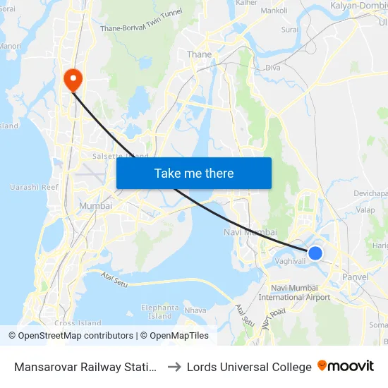 Mansarovar Railway Station to Lords Universal College map