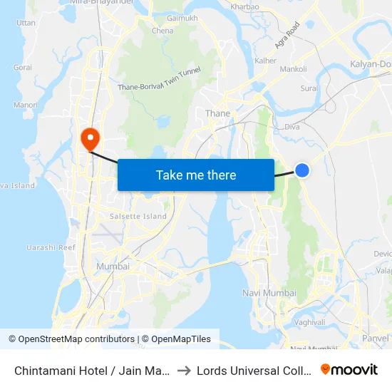 Chintamani Hotel / Jain Mandir to Lords Universal College map