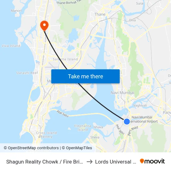 Shagun Reality Chowk / Fire Brigade Center to Lords Universal College map