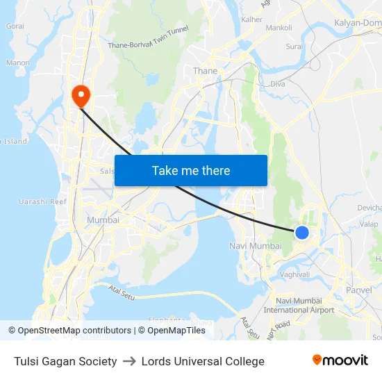 Tulsi Gagan Society to Lords Universal College map