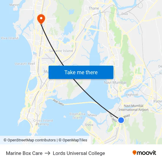 Marine Box Care to Lords Universal College map