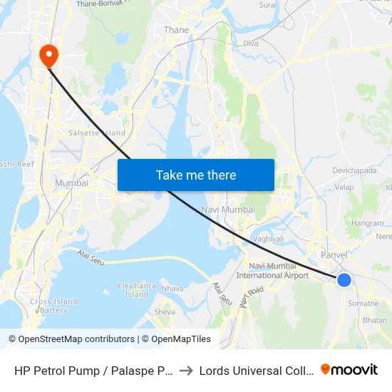 HP Petrol Pump / Palaspe Phata to Lords Universal College map