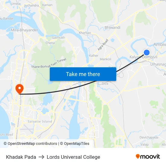 Khadak Pada to Lords Universal College map