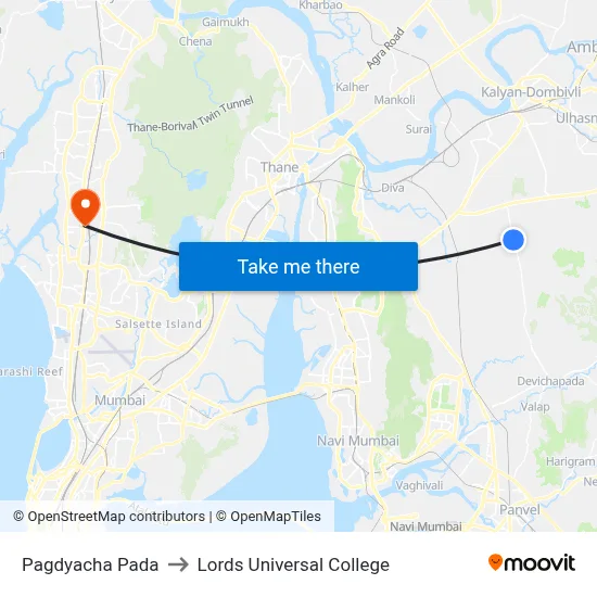 Pagdyacha Pada to Lords Universal College map