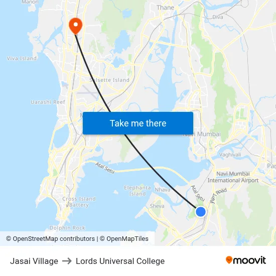 Jasai Village to Lords Universal College map