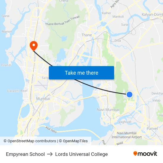 Empyrean School to Lords Universal College map