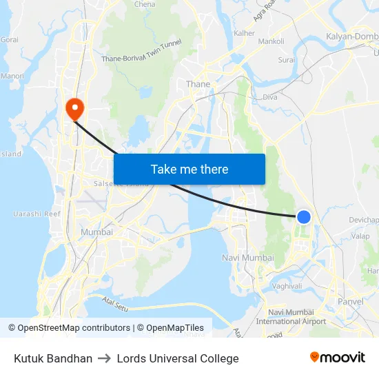 Kutuk Bandhan to Lords Universal College map
