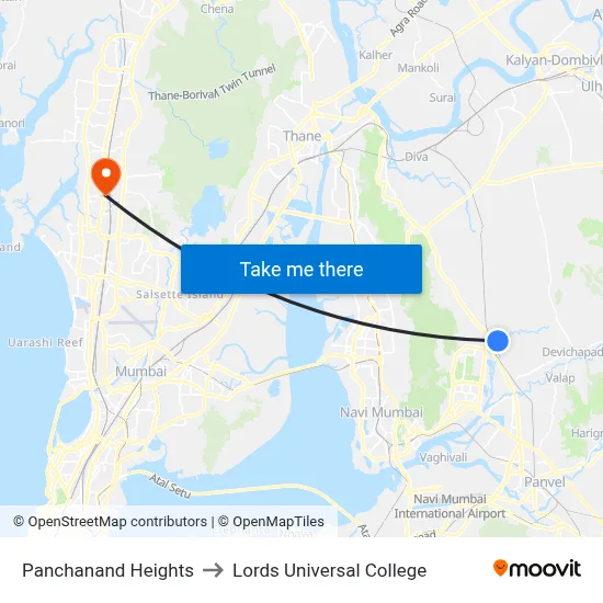 Panchanand Heights to Lords Universal College map