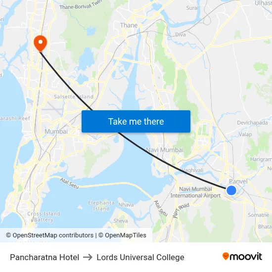 Pancharatna Hotel to Lords Universal College map