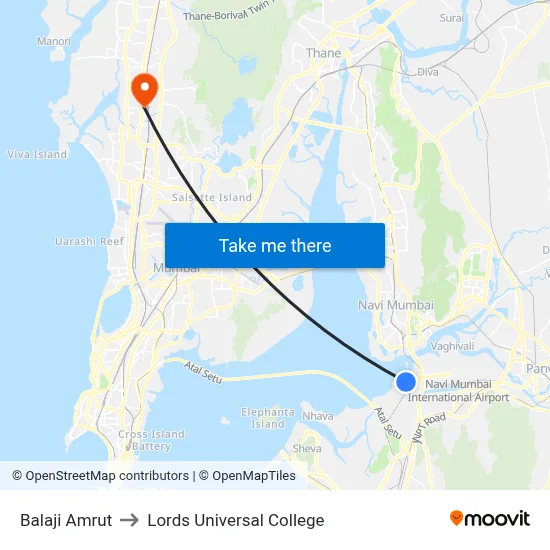 Balaji Amrut to Lords Universal College map