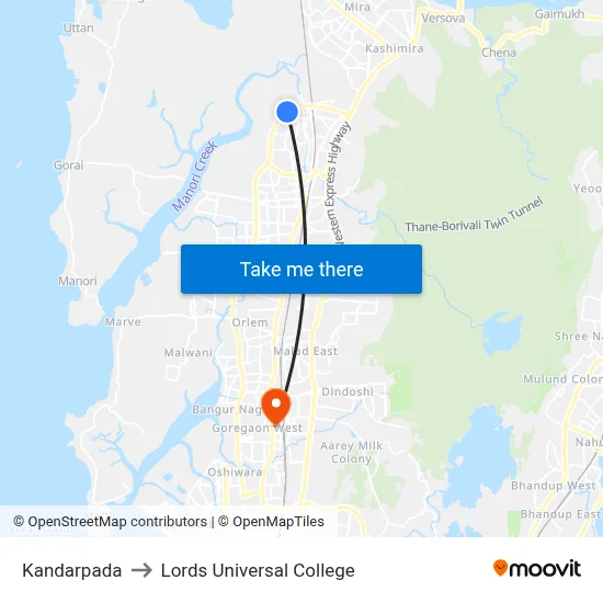 Kandarpada to Lords Universal College map