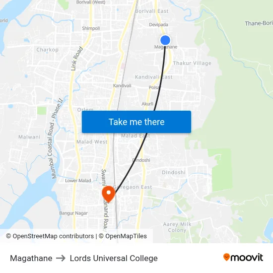 Magathane to Lords Universal College map