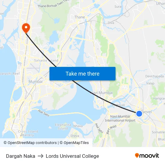 Dargah Naka to Lords Universal College map