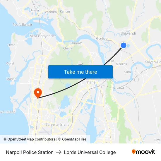 Narpoli Police Station to Lords Universal College map