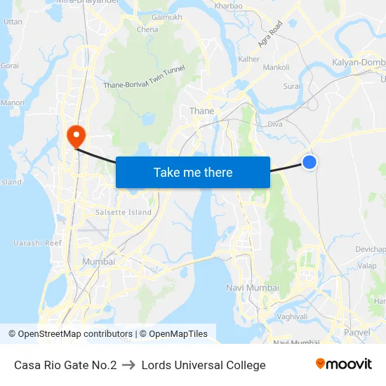 Casa Rio Gate No.2 to Lords Universal College map