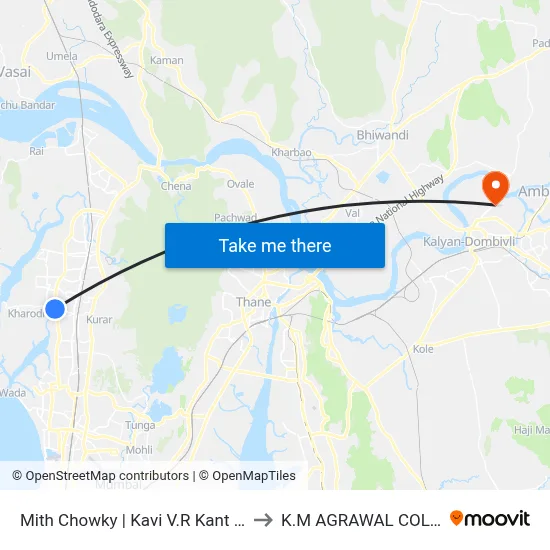 Mith Chowky | Kavi V.R Kant Chowk to K.M AGRAWAL COLLEGE map