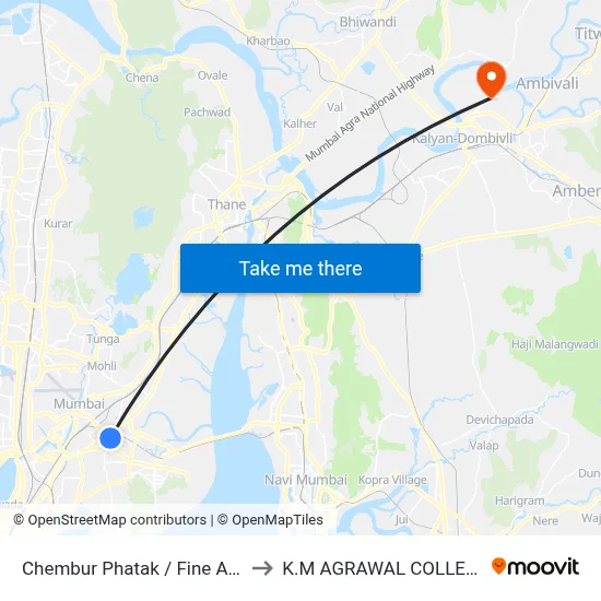 Chembur Phatak / Fine Arts to K.M AGRAWAL COLLEGE map
