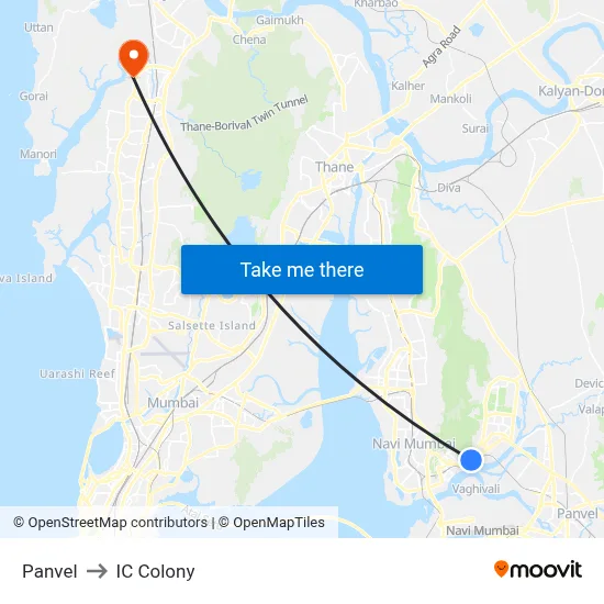Panvel to IC Colony map