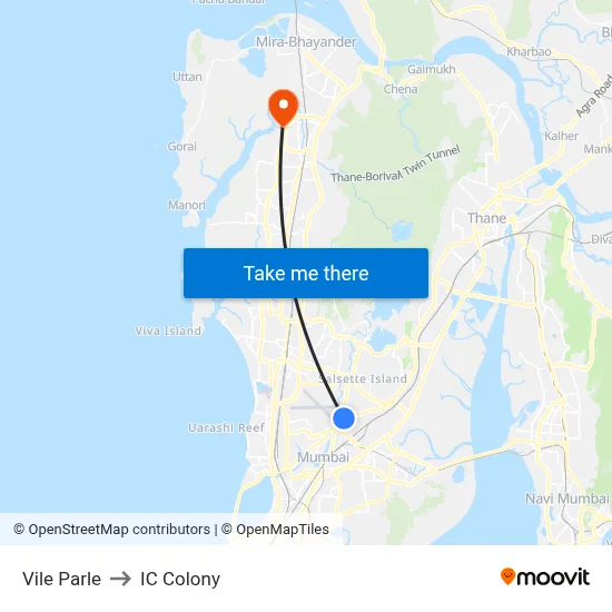 Vile Parle to IC Colony map