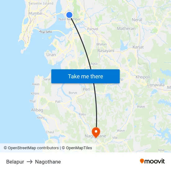 Belapur to Nagothane map