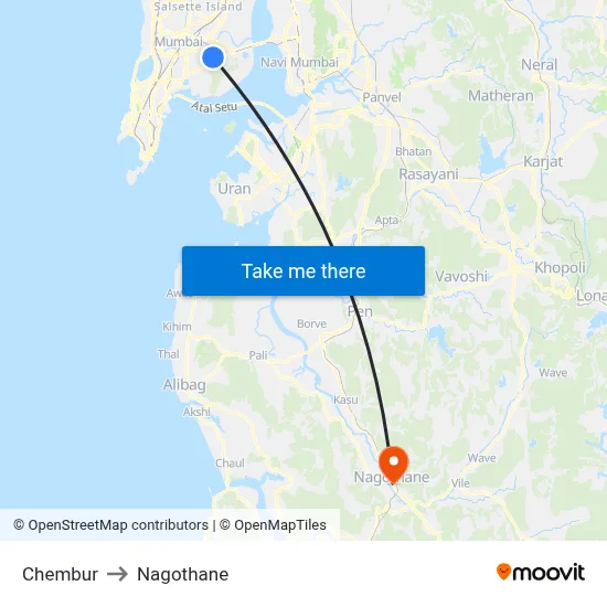 Chembur to Nagothane map